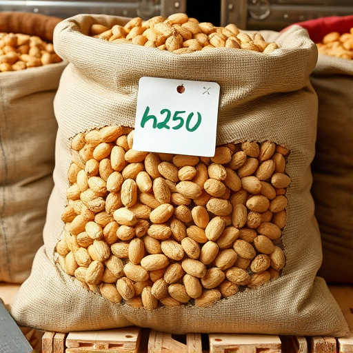 Large sack of peanuts with price tag