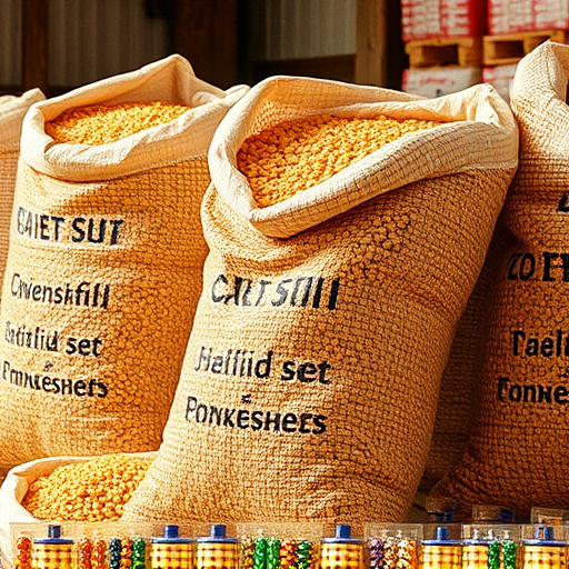 Large sacks of bird suet pellets