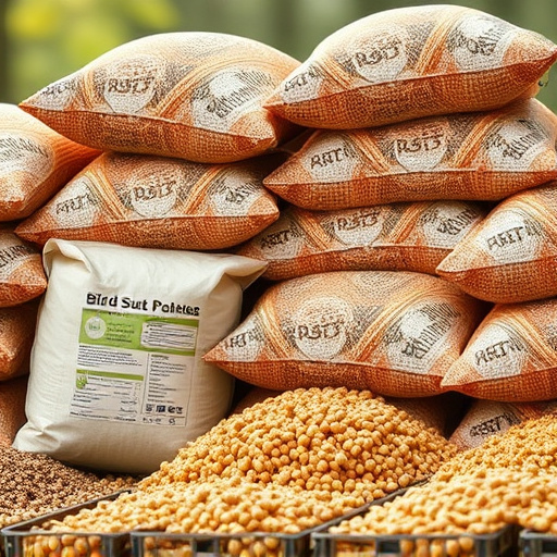 Large sacks of bird suet pellets