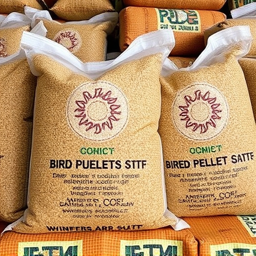 Large sacks of bird suet pellets