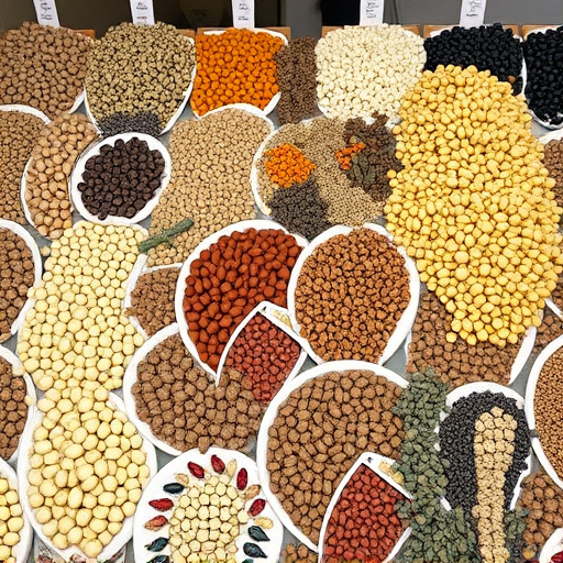 Large variety of seeds on display