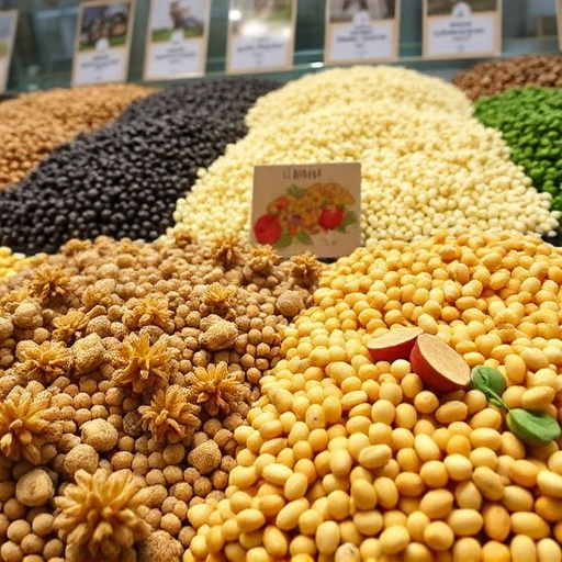 Large variety of seeds on display