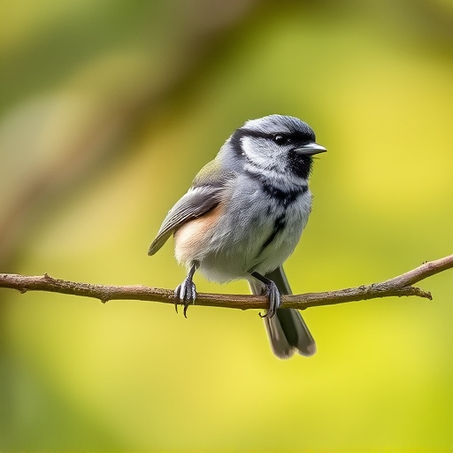 Long-tailed tit on tree branch