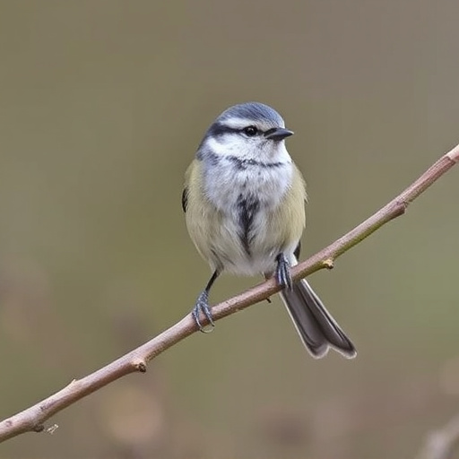 Long-tailed tit on tree branch
