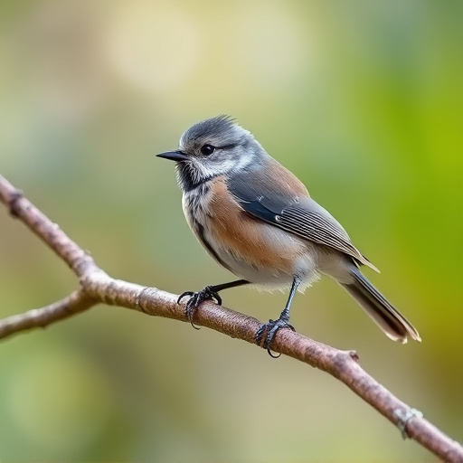 Long-tailed tit on tree branch