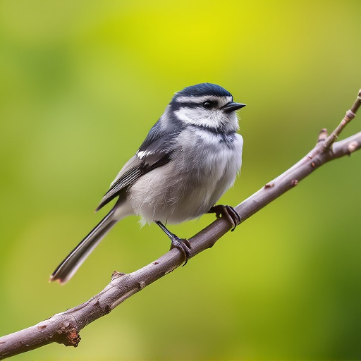Long-tailed tit on tree branch