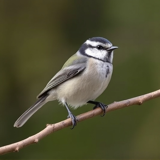 Long-tailed tit on tree branch