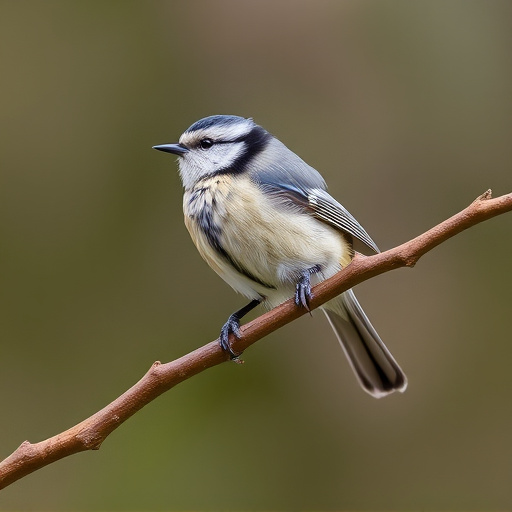 Long-tailed tit on tree branch