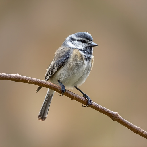 Long-tailed tit on tree branch