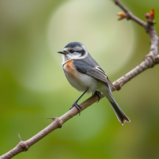 Long-tailed tit on tree branch