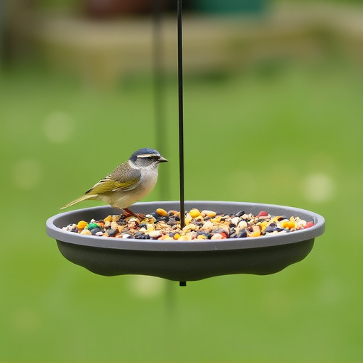 Low platform feeder with scattered seed mix
