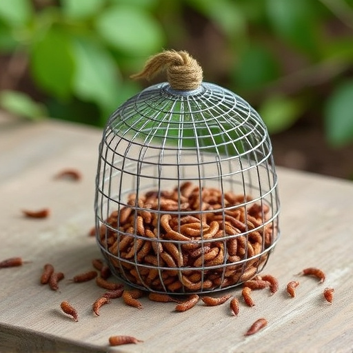 Mealworm feeder with protective wire mesh