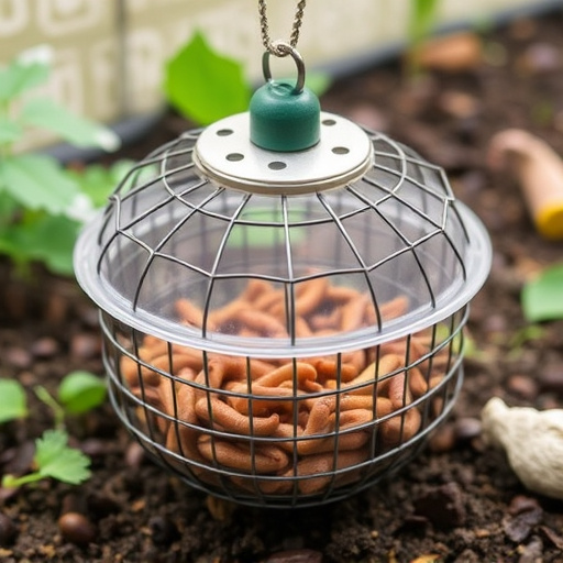 Mealworm feeder with protective wire mesh