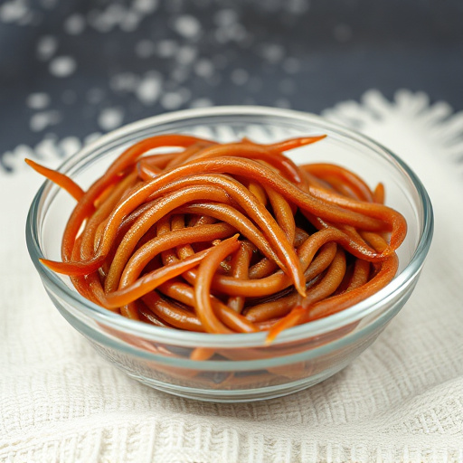 Mealworms offered in shallow dish
