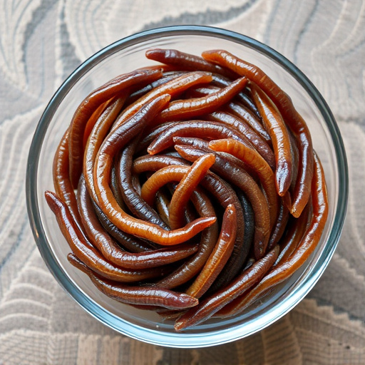 Mealworms offered in shallow dish