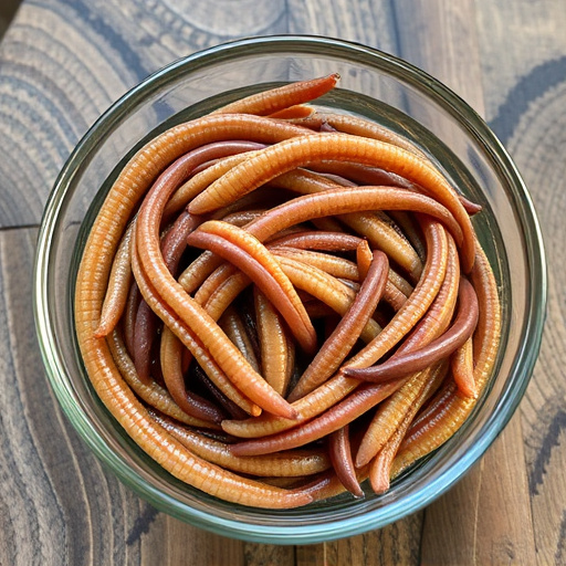 Mealworms offered in shallow dish