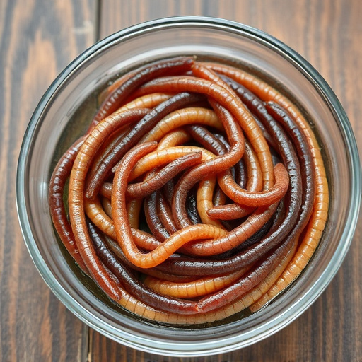 Mealworms offered in shallow dish