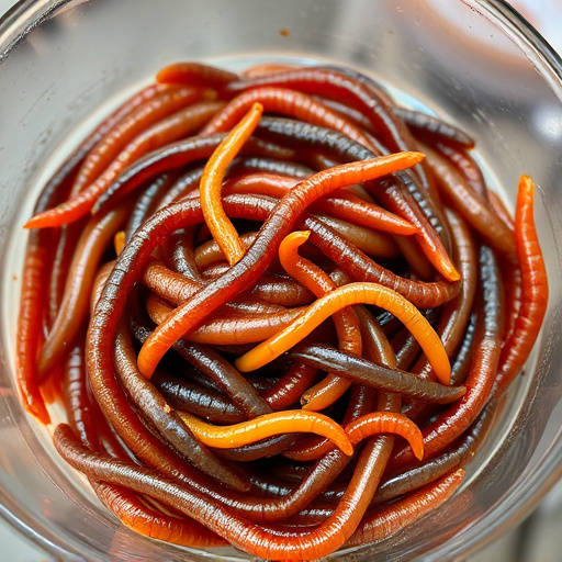 Mealworms offered in shallow dish