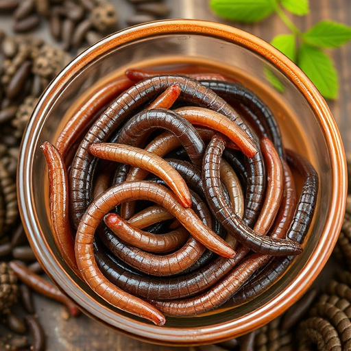 Mealworms offered in shallow dish