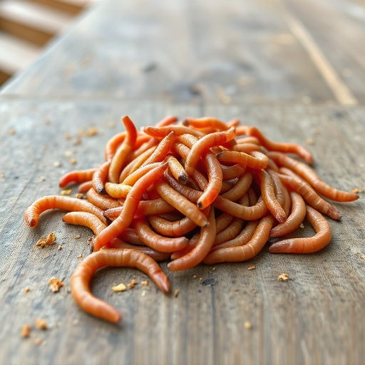 Mealworms scattered on bird table