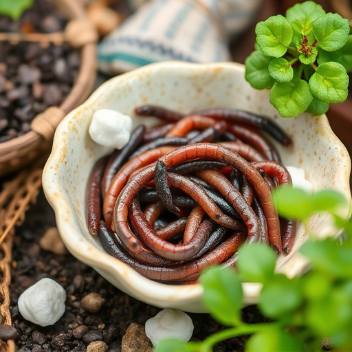 Mealworms served in shallow garden dish