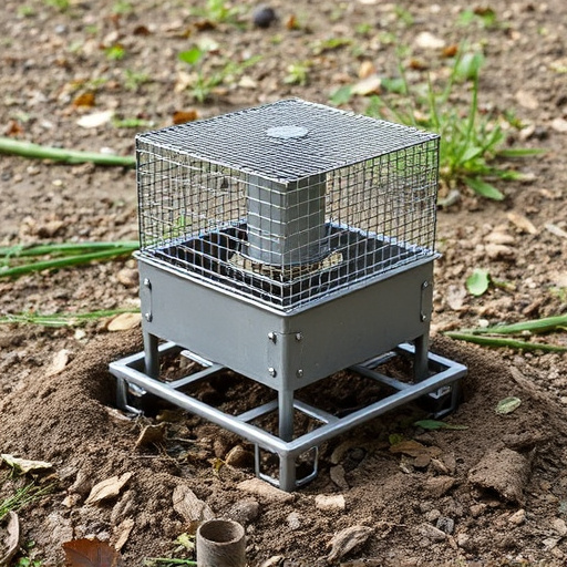 Metal ground feeder with protective mesh