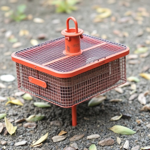 Metal ground feeder with protective mesh