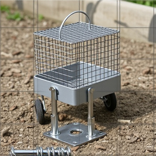 Metal ground feeder with protective mesh