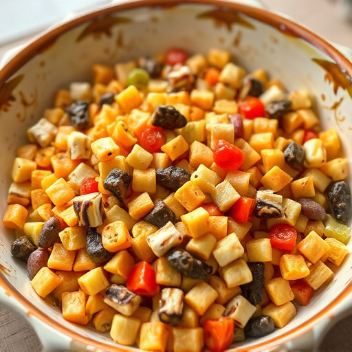 Mixed bird food in shallow dish