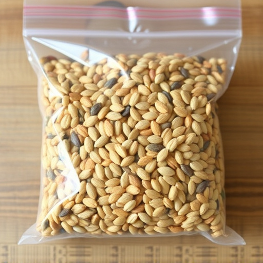 Mixed seed blend in clear plastic bag