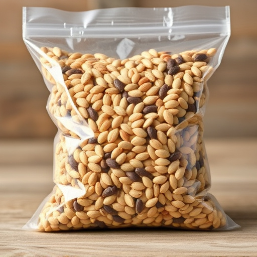 Mixed seed blend in clear plastic bag