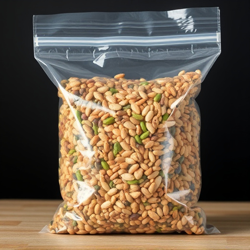 Mixed seed blend in clear plastic bag