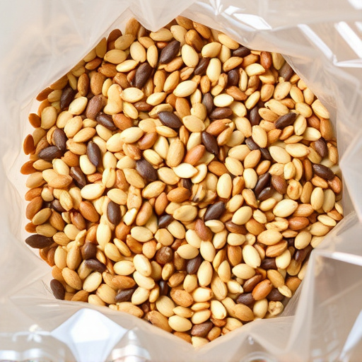Mixed seed blend in clear plastic bag