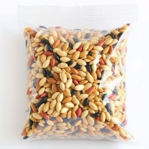 Mixed seed blend in clear plastic bag