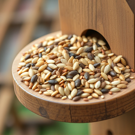 Mixed seed blend on wooden bird table