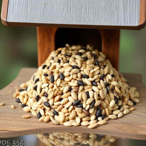 Mixed seed blend on wooden bird table