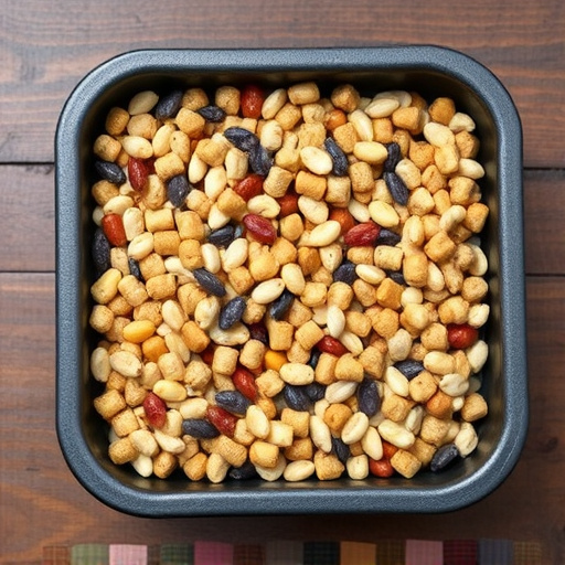 Mixed seeds and suet pellets in tray