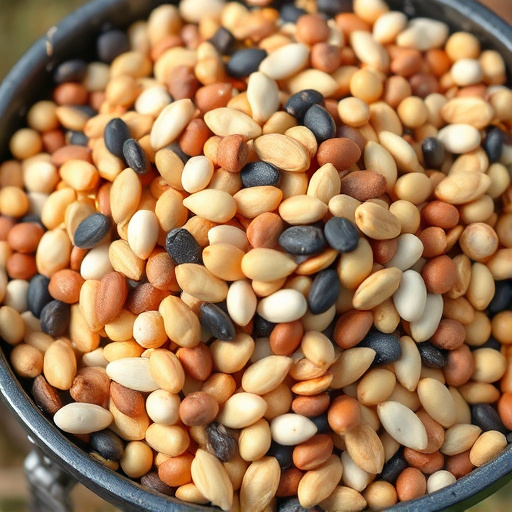 Mixed seeds without husks in feeder