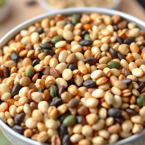 Mixed seeds without husks in feeder