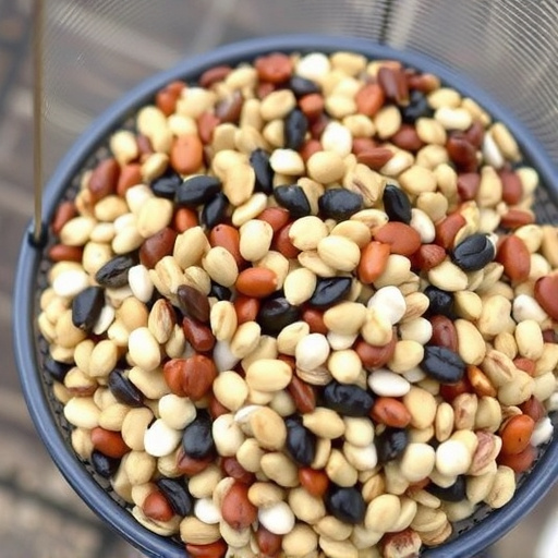 Mixed seeds without husks in feeder