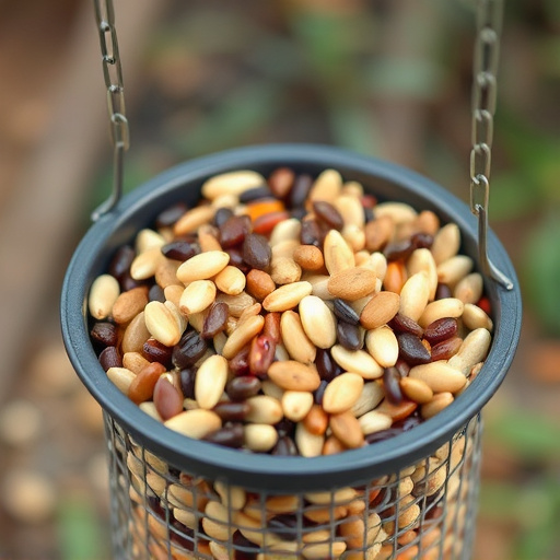 Mixed seeds without husks in feeder