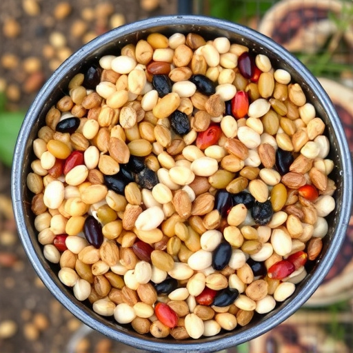 Mixed seeds without husks in feeder