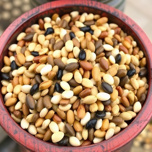 Mixed seeds without husks in feeder