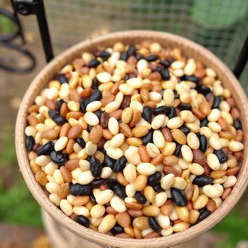 Mixed seeds without husks in feeder