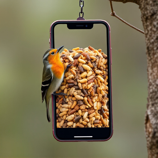 Mobile phone browsing bird seed deals