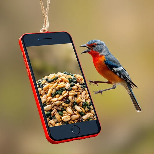 Mobile phone browsing bird seed deals
