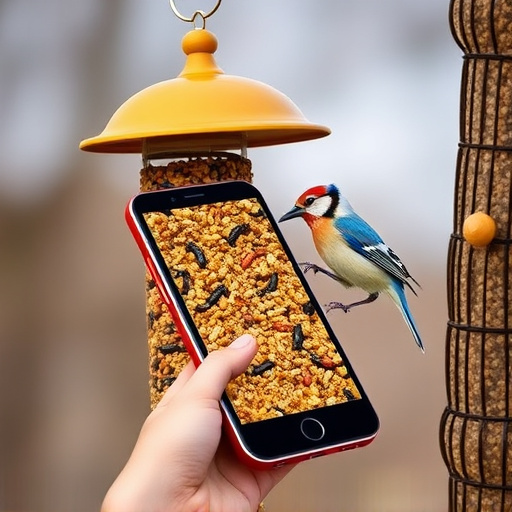Mobile phone browsing bird seed deals