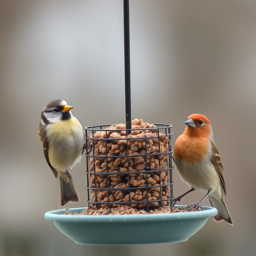 Multiple birds perched on suet feeder