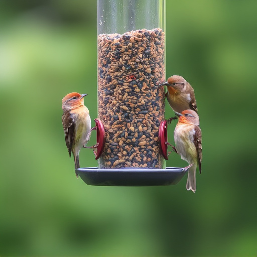 Multiple birds perched on suet feeder