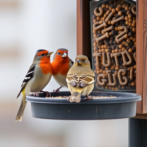 Multiple birds perched on suet feeder
